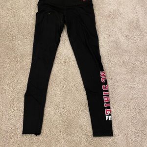 Black NC State leggings, reversible